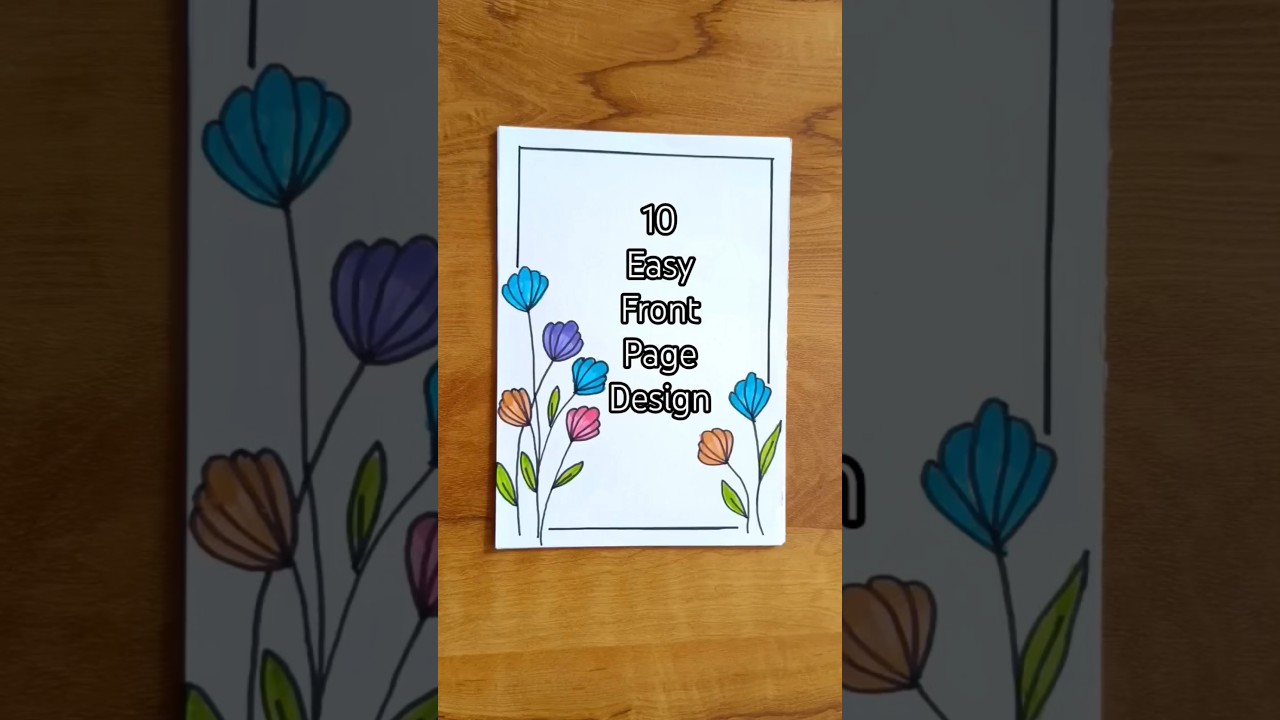 Easy border design for notebook/ Cover page design #shorts #borderdesign #drawing #frontpage #art