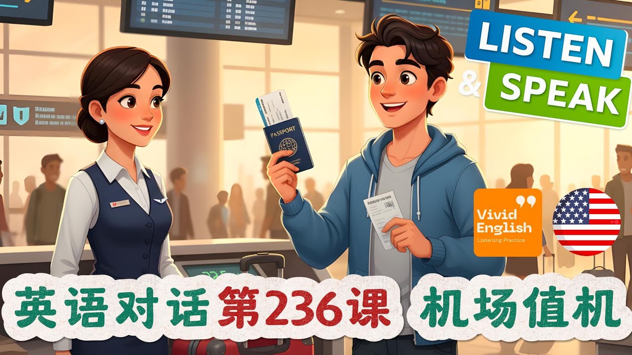 🎧听故事，学英语，简单的 Level A2 英文故事 第236课《Checking In at the Airport 机场值机》，提升英语听力理解能力！ 英語故事 | 英语故事 | 英文故事