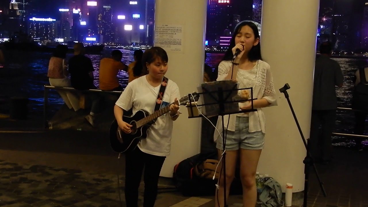 王佳恩🎤《但願人長久 + 有一種悲傷》cover @ 尖沙咀文化中心海旁Busking (19/5/2019)