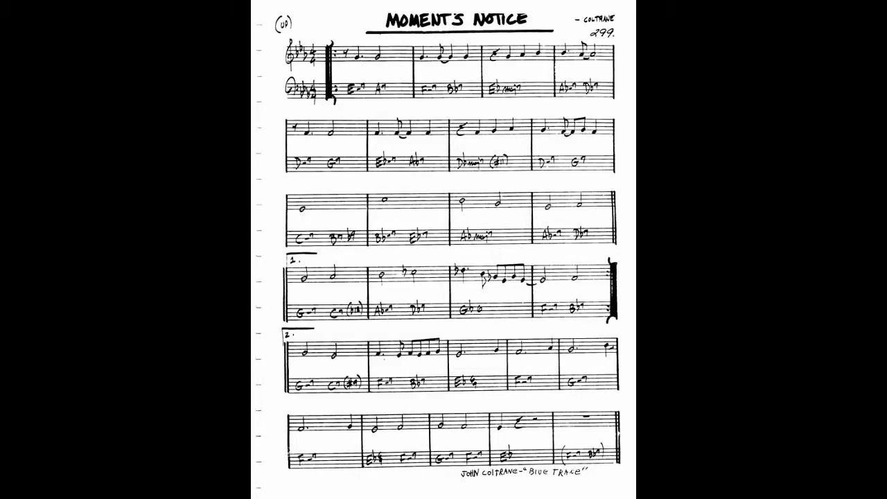 Moments Notice   John Coltrane   Backing Track ⧸ Play Along Uqmvd6LFy9Y