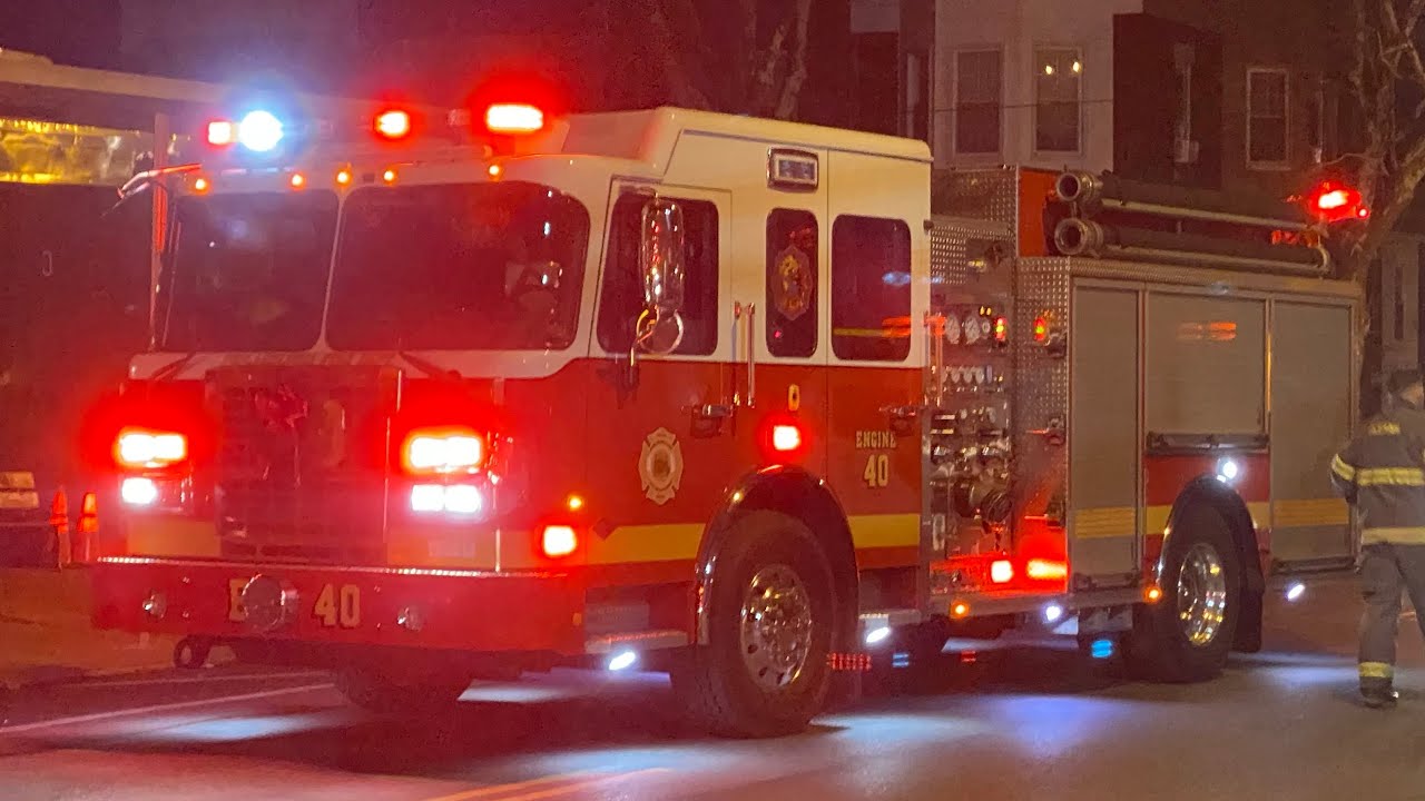 ⁴ᴷ Philadelphia Fire Department Engine 40 Responding { Screaming Federal Q + Horn }