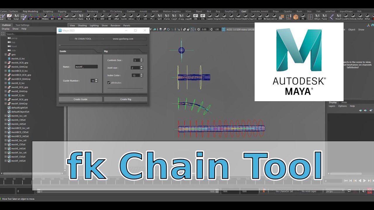 EasyRigCgi  - fk Chain Tool - rigging maya