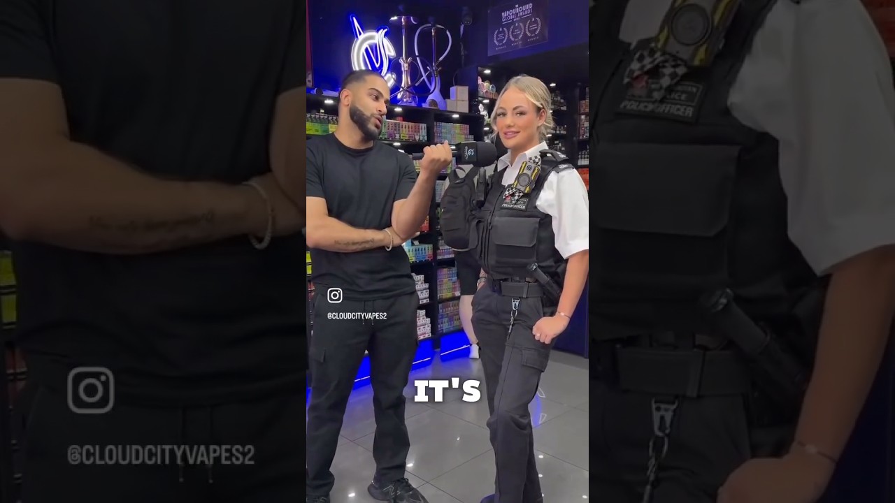 Police Advertising Addiction!?Uniformed Cop Promoting Vapes #viral #shorts #lawenforcement  #uk