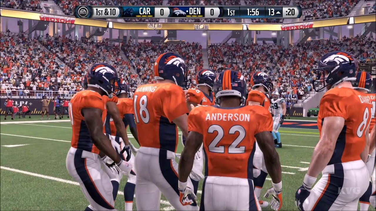 Madden NFL 16 - Carolina Panthers vs Denver Broncos | Super Bowl 50 Gameplay (HD) [1080p]
