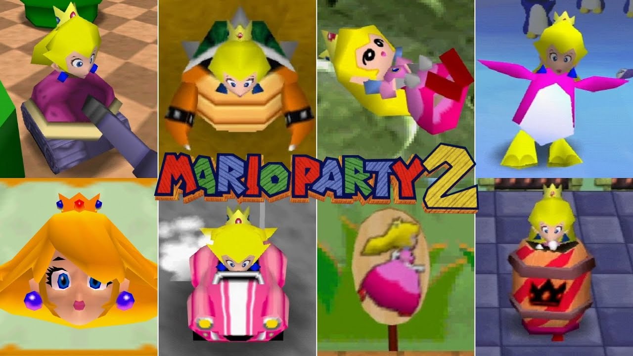 Mario Party 2 // All Peach Transformation Minigames