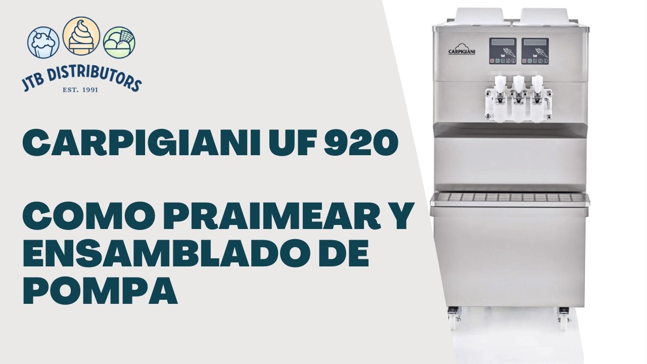 Carpigiani UF 920: Como praimear y ensamblado de pompa