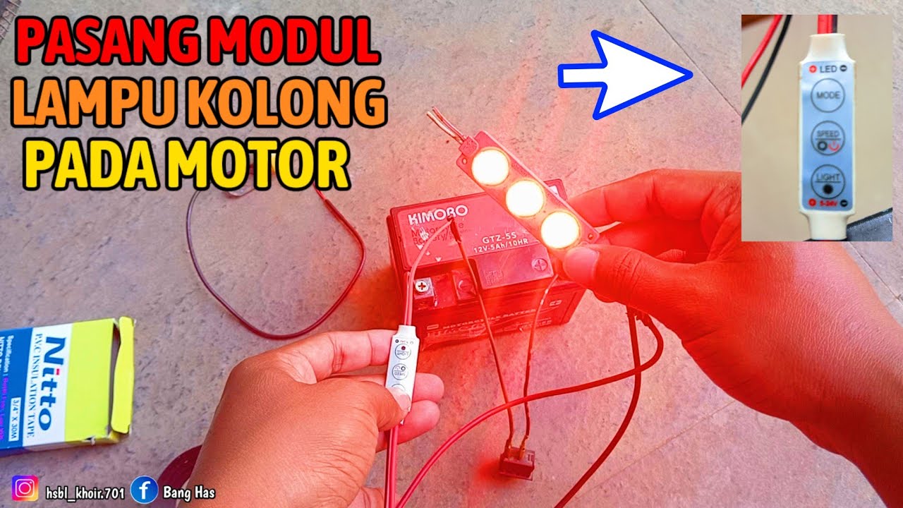 Cara memasang modul blitz pesawat pada lampu kolong motor
