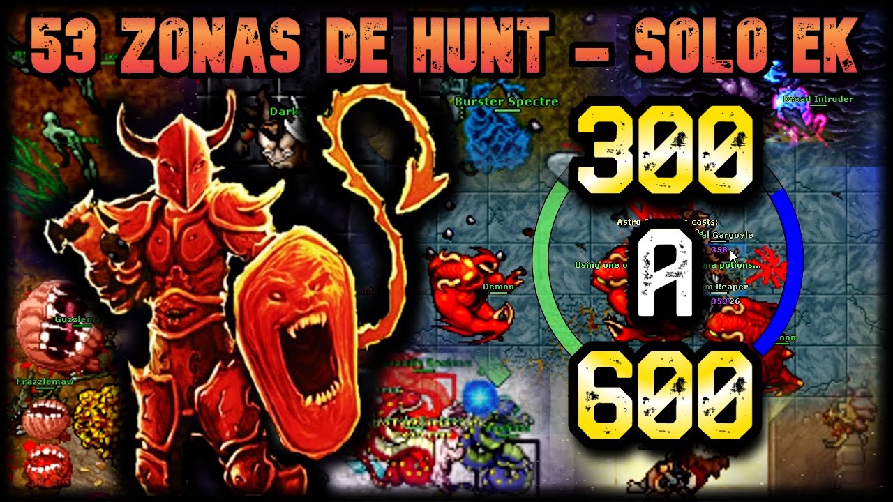 53 Zonas de Hunts para Knight´s (SOLO) │ Level 300 a 600 │ con tips y damage analyser