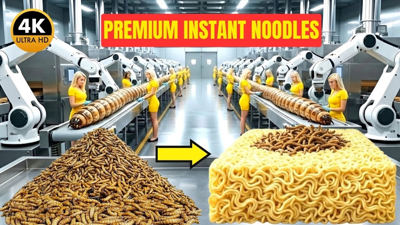Inside Factory: How Millions of Mealworms Are Crushed Down to Make Premium Instant Noodles
