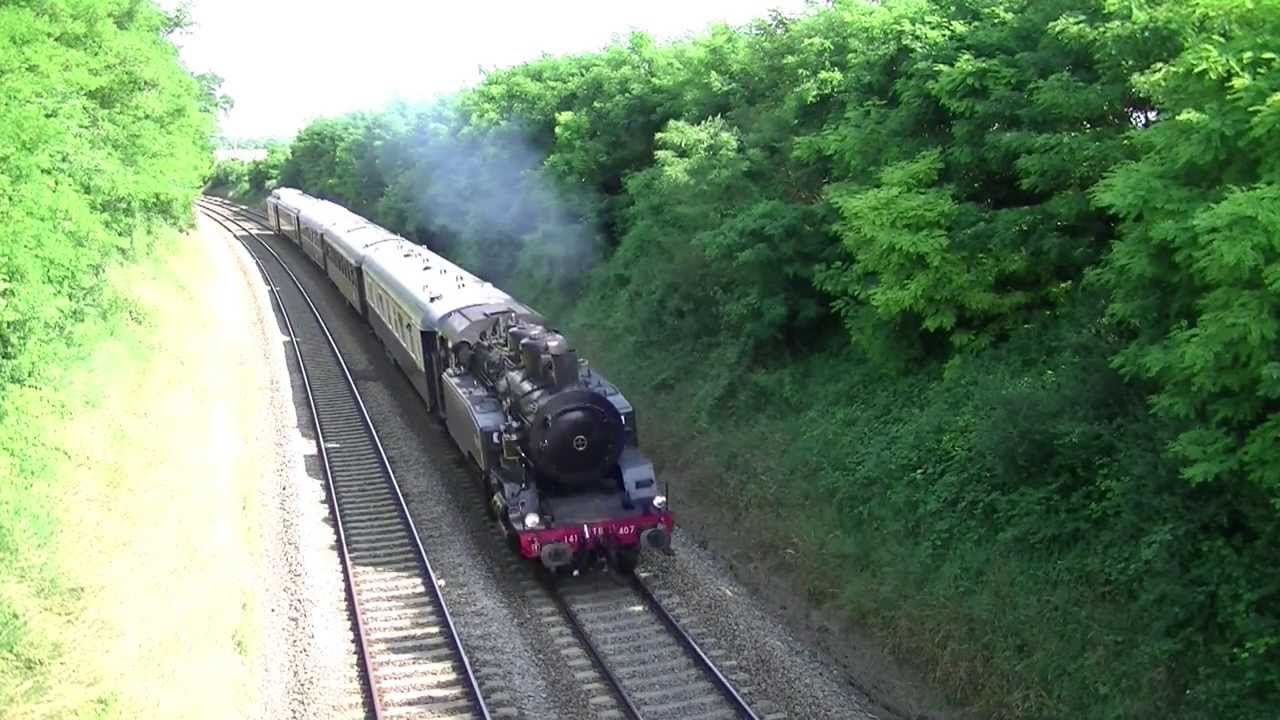 La 141 TB 407  retourne sur Longueville-Flamboin-Montereau