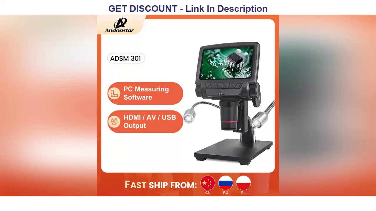 ✅ Andonstar Digital Microscope USB ADSM301 HDMI/AV Long object distance digital microscope for phon