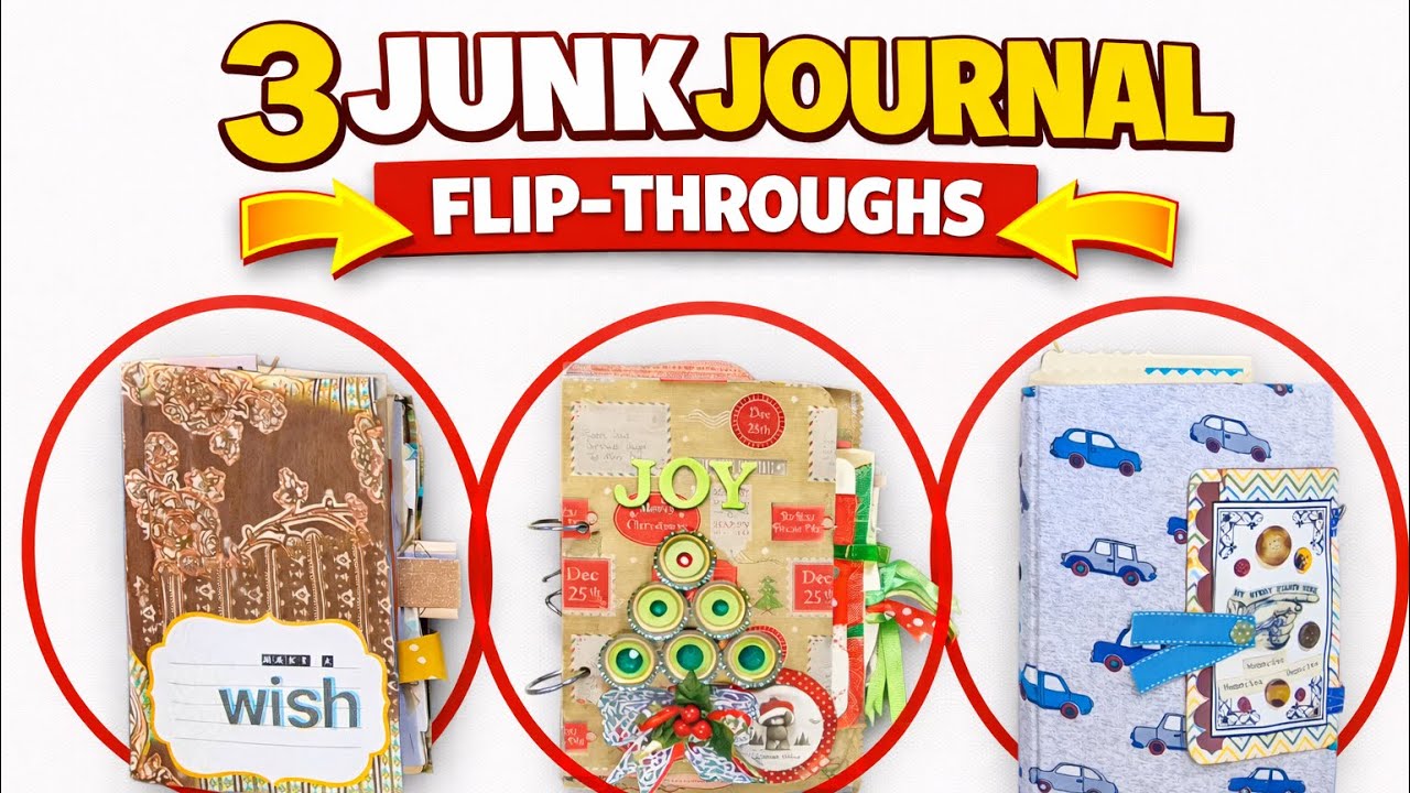 3 Unique Junk Journal Flip Throughs | Handmade Vintage Inspired Journals 📚