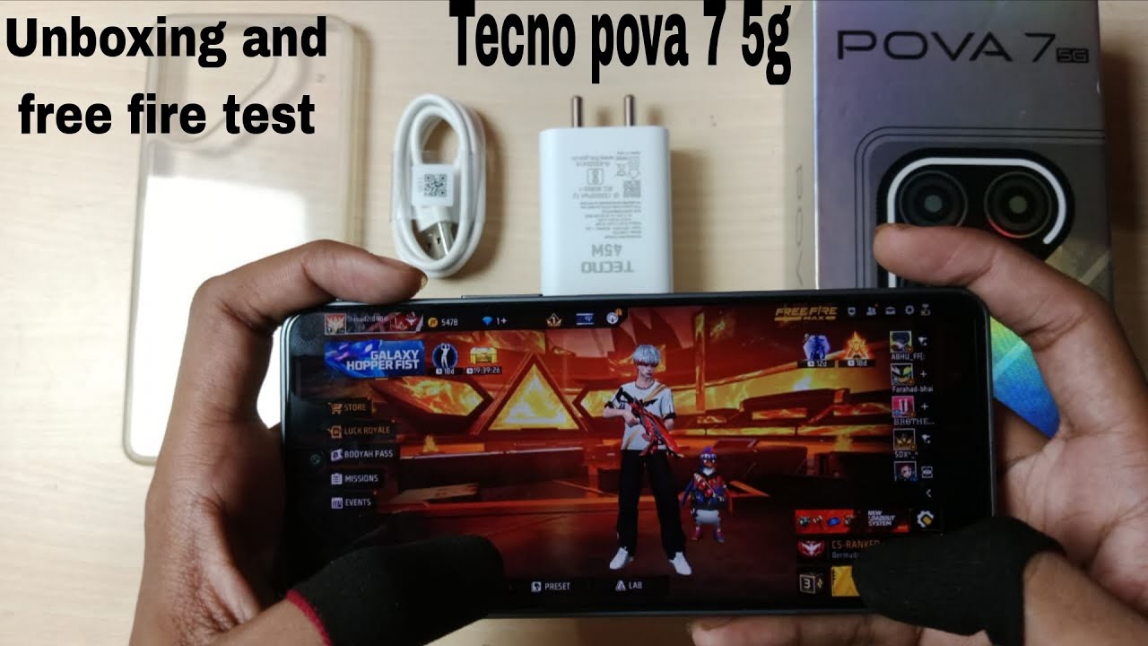 Tecno pova 7 5G unboxing and gaming test 6000mAH battery and MD 7300 ultimate processor #freefire