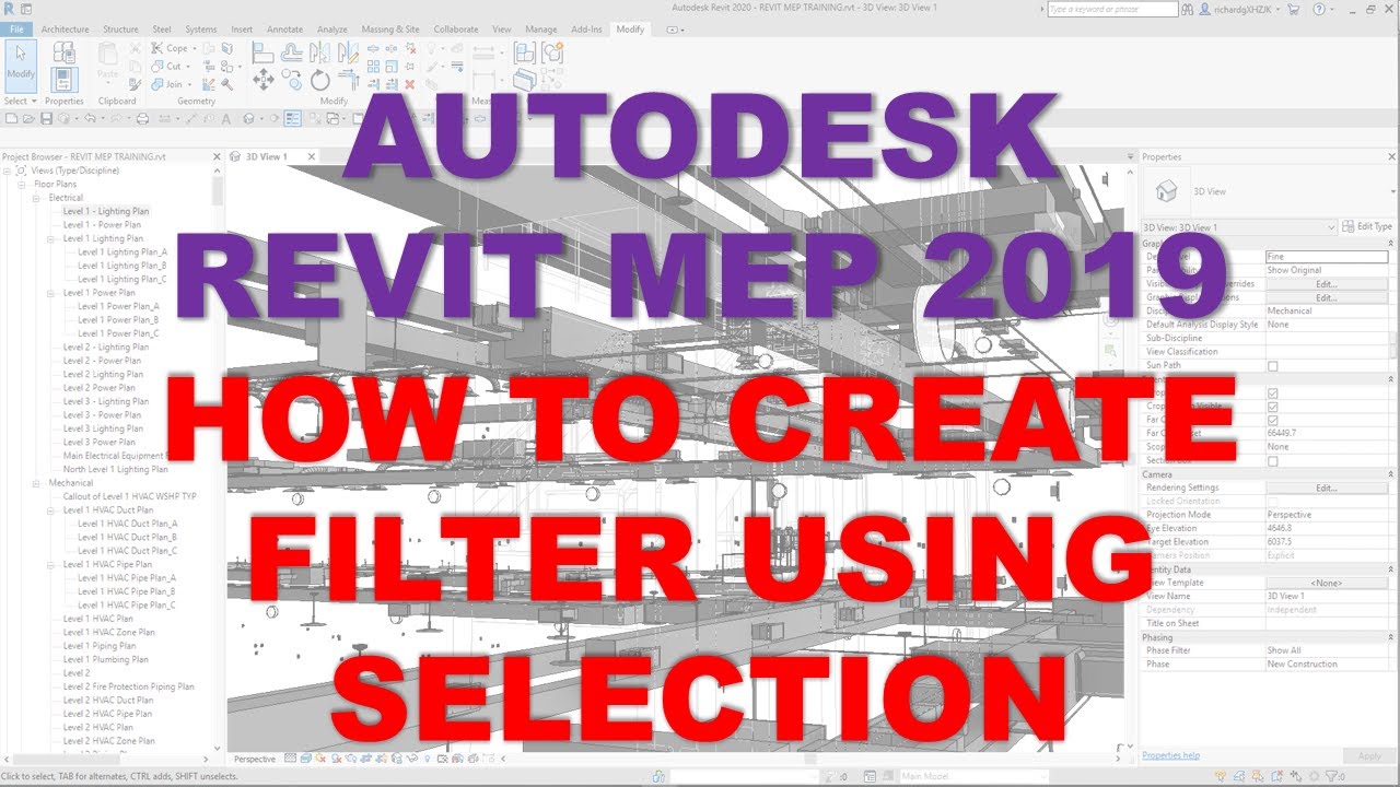 REVIT MEP 2019: HOW TO CREATE FILTER USING SELECTION