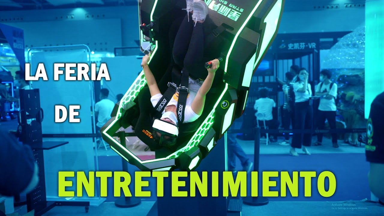 Feria de entretenimiento en China, videojuegos, VR, deporte de aventura y expendedoras
