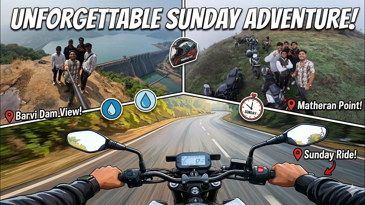 Matheran Bike Trip on a SUNDAY! 🏍️ | Exploring Barvi Dam with My Friends