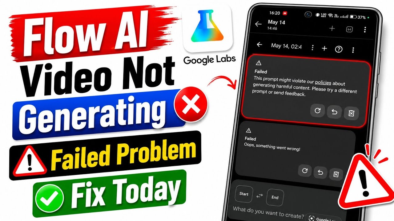Google Flow video not generating problem || Google Flow 
