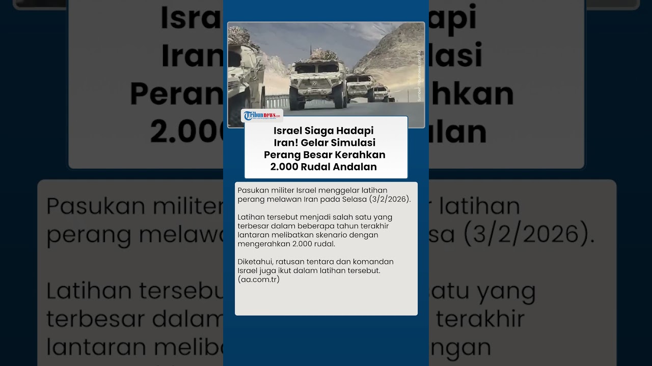 Antisipasi Serangan Iran, Israel Simulasi Perang Lawan Iran, 2 Ribu Rudal Canggih Dikerahkan