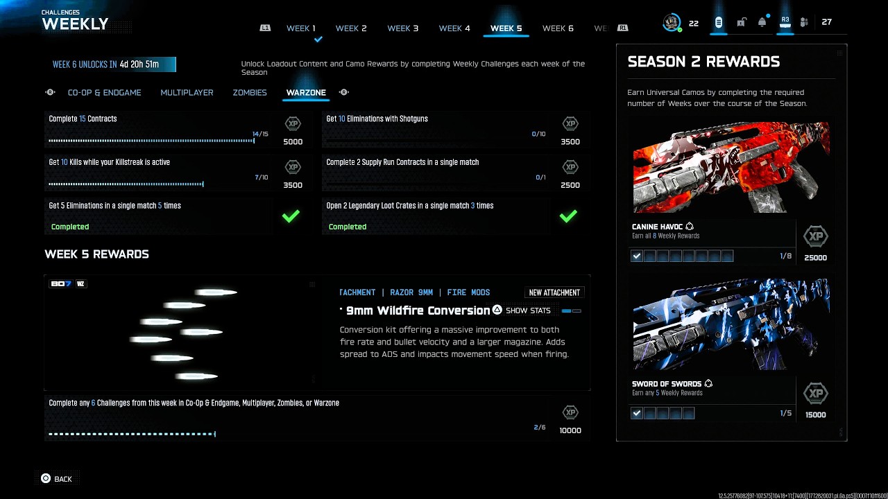 How to COMPLETE Season 2 Week 5 Challenges FAST! (Unlock 9mm Wildfire Conversion BO7 Season 2 )