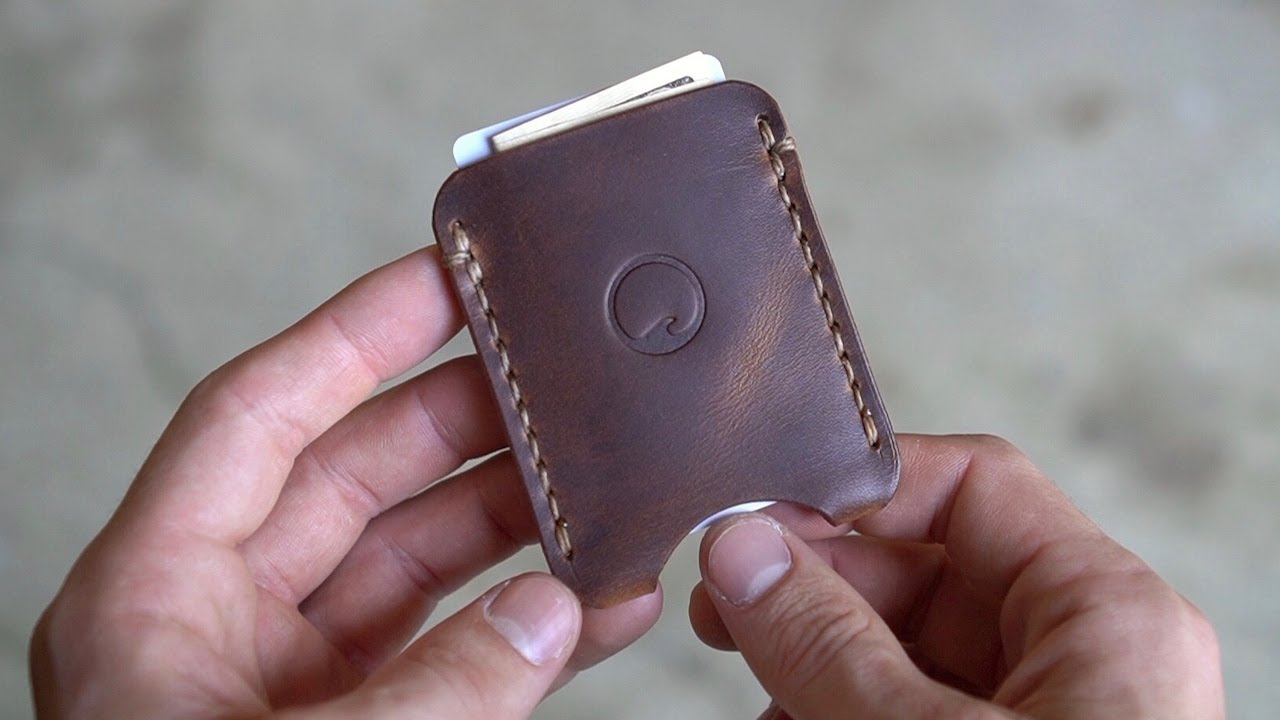 Making a Thumb Push Card Sleeve  - DIY ASMR Leather Working