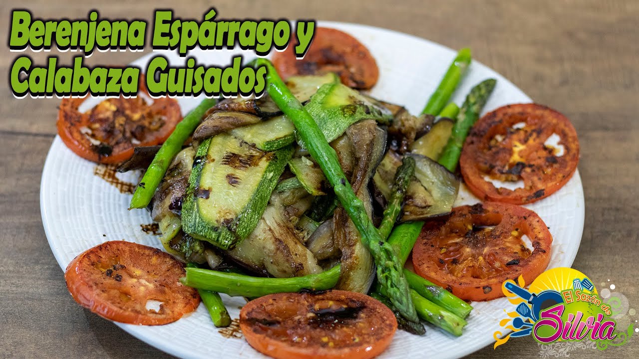 Berenjena Espárrago y Calabaza Guisados - ElSazóndeSilvia