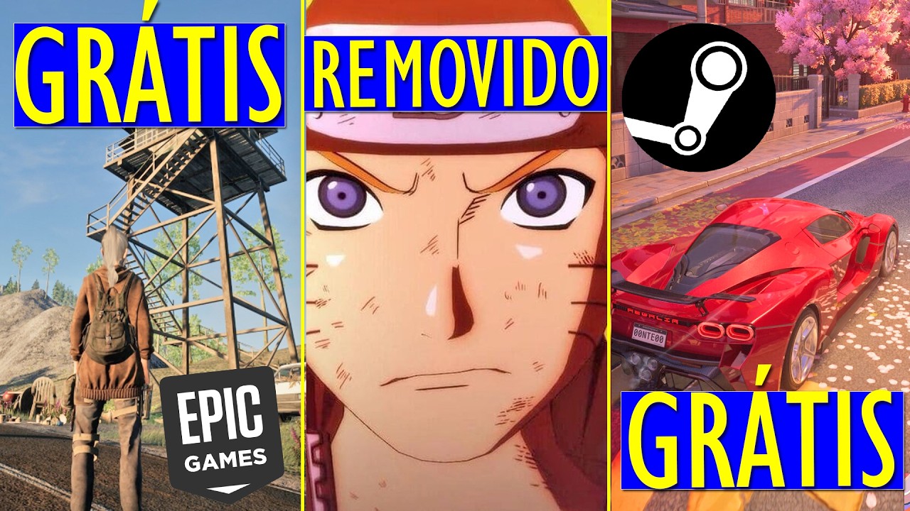 CORRA! Jogo GR&Aacute;TIS SURPRESA na EPIC, novo Jogo GR&Aacute;TIS na STEAM, ofertas e NARUTO removido!