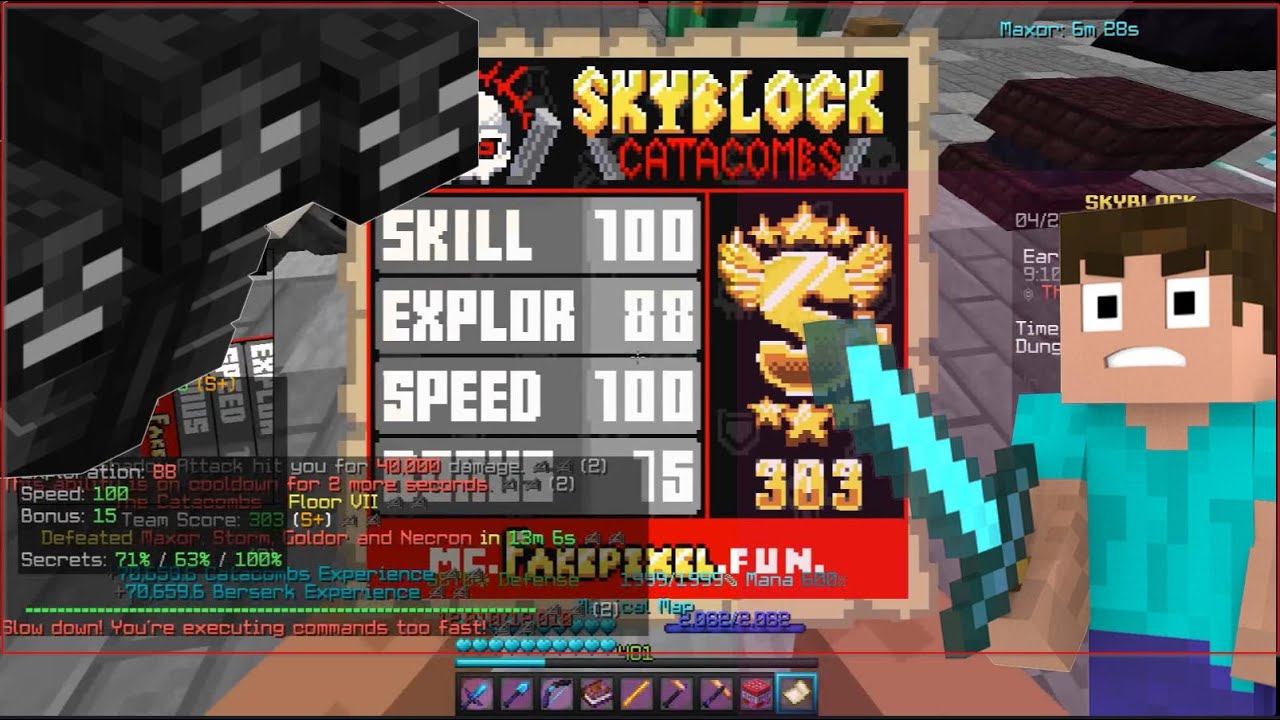 Solo F7 S+ Berserker Pov [13:06] #fakepixel Fakepixel skyblock