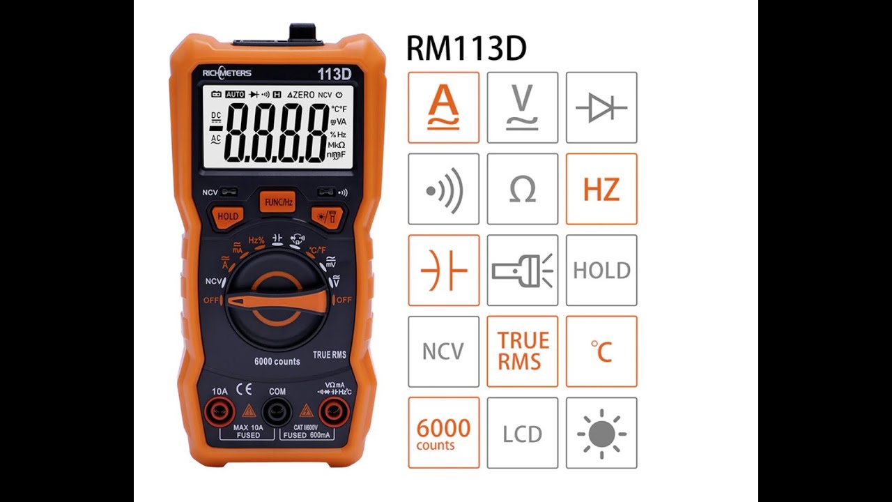 Цифровой мультиметр / Digital Multimeter / Richmeters rm113d NCV / Лучшие товары с Алиэкспресс