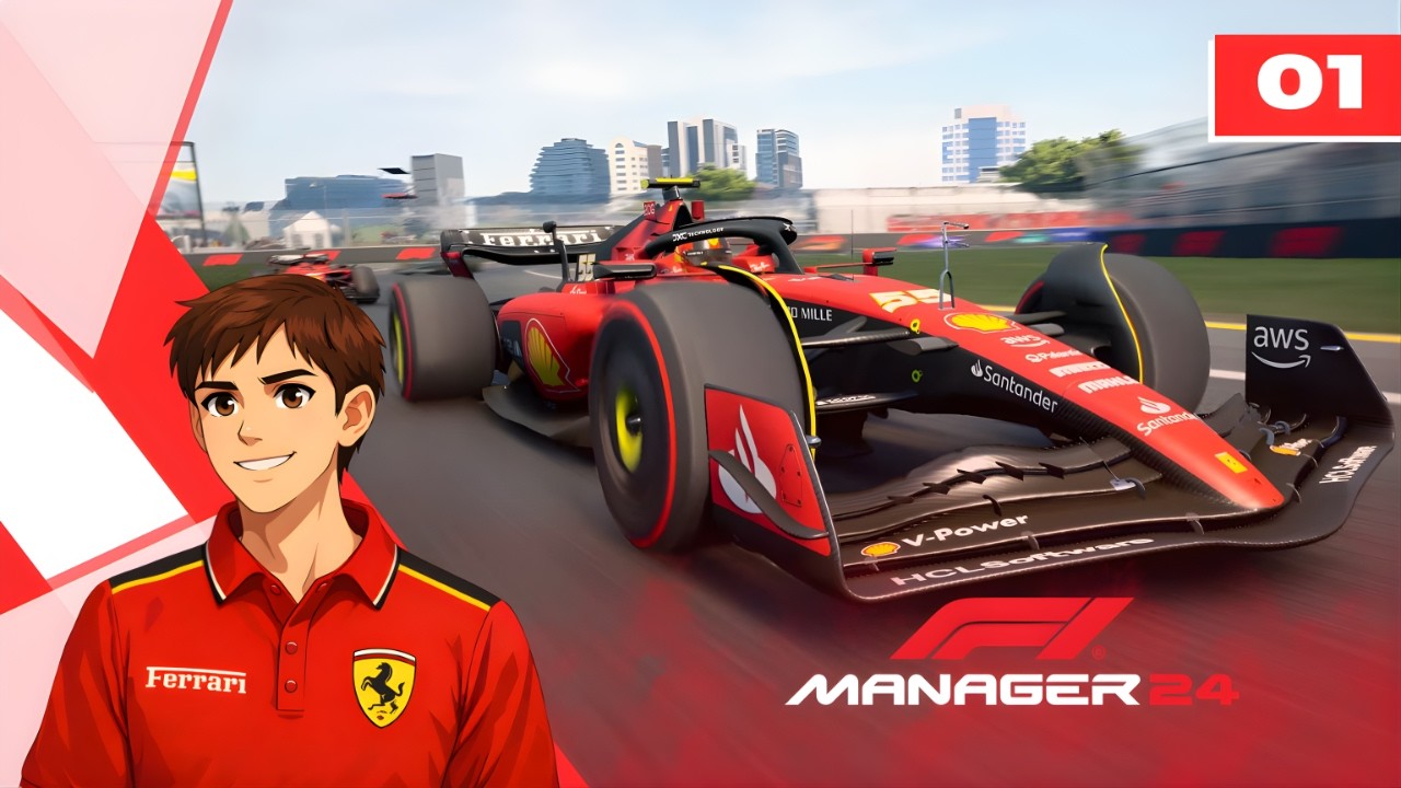 DÉBUT DE L'AVENTURE CHEZ FERRARI ! - Carrière Ferrari F1 Manager 24 #01