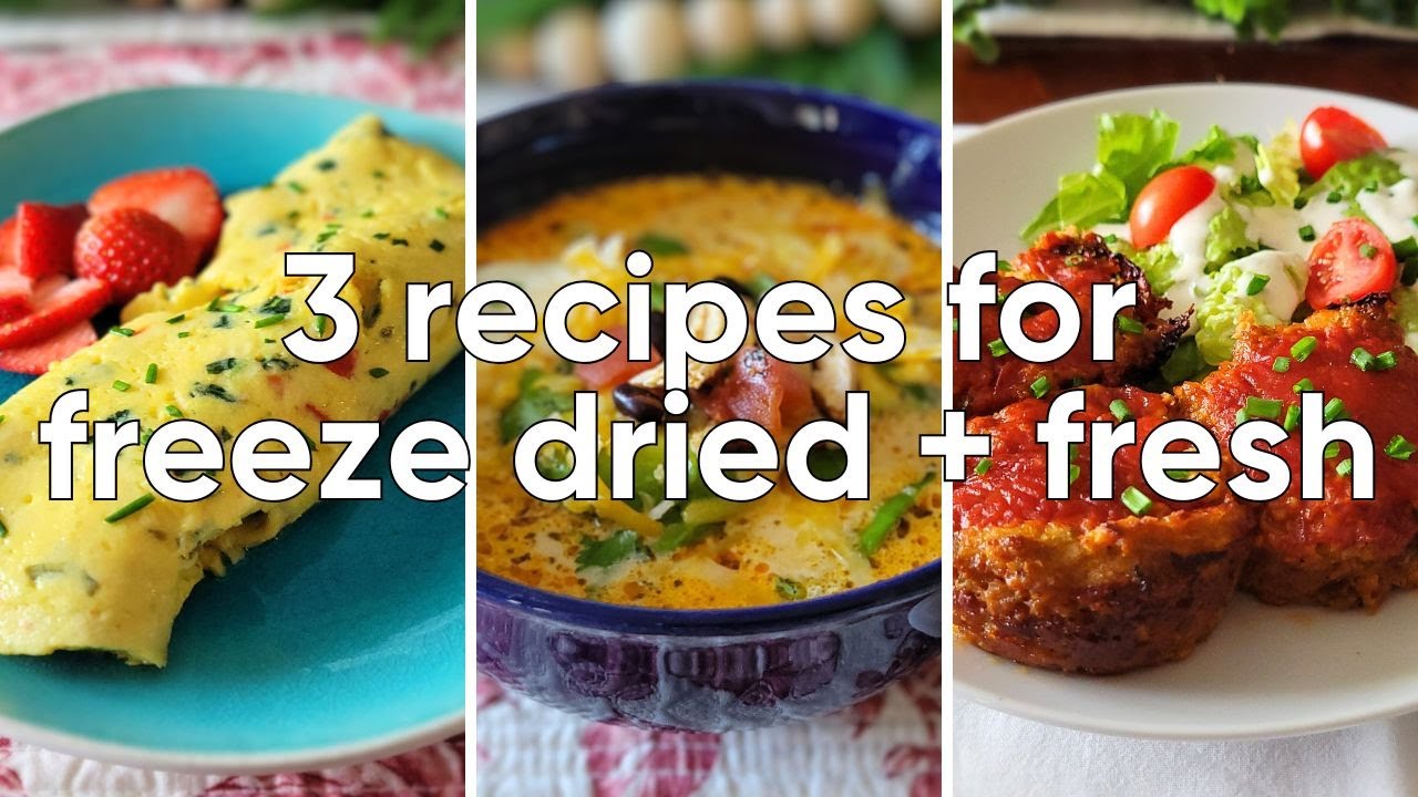 3 Recipes for Freeze Dried + Fresh Meals! Meatloaf, Omelets, and Chicken Taco Soup!