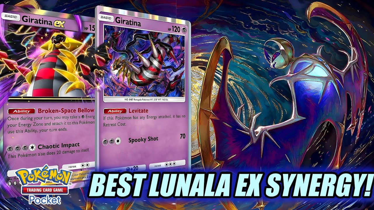LUNALA EX Deck! BEST COMBO with GIRATINA (NO EX) and GIRATINA EX! [Pokémon TCG Pocket]