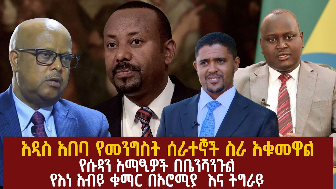 አዲስ አበባ የመንግስት ሰራተኞች ስራ አቁመዋል | የሱዳን አማፂዎች በቤንሻንጉል | የእነ አብይ ቁማር በኦሮሚያ  እና ትግራይ