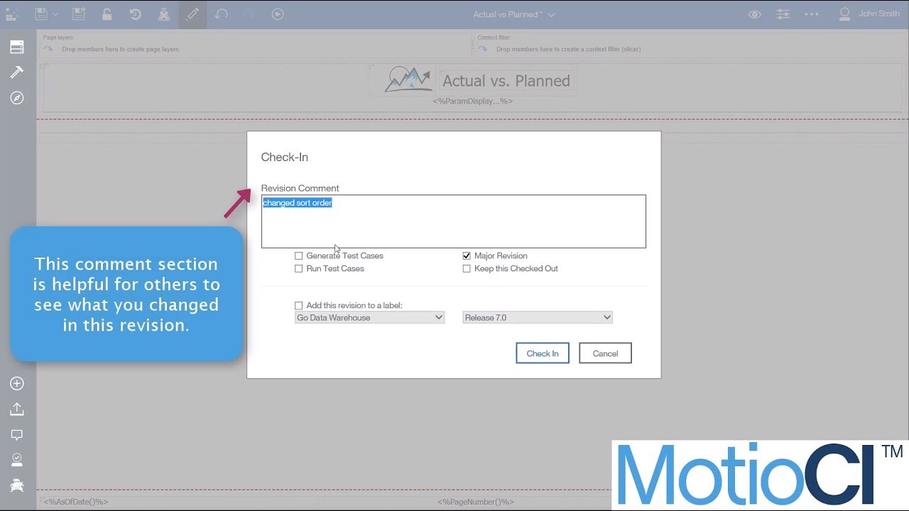 MotioCI Integration with Cognos Report Studio