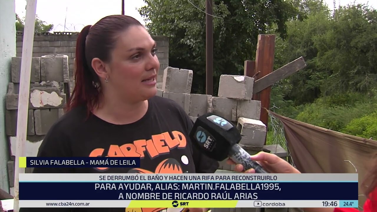 Se derrumbó su baño y realizan una rifa solidaria para reconstruirlo