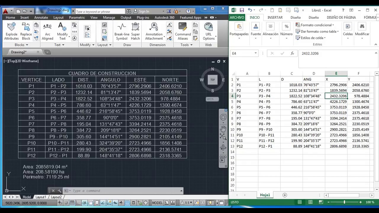 Exportar Tabla de  Autocad a Excel
