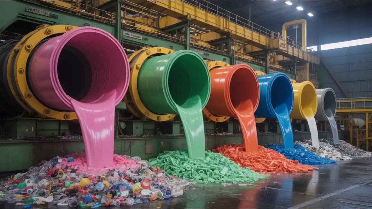 Incredible Process of Recycling Plastic Scrap to Make New Plastic Pipes | Factory Mass Production