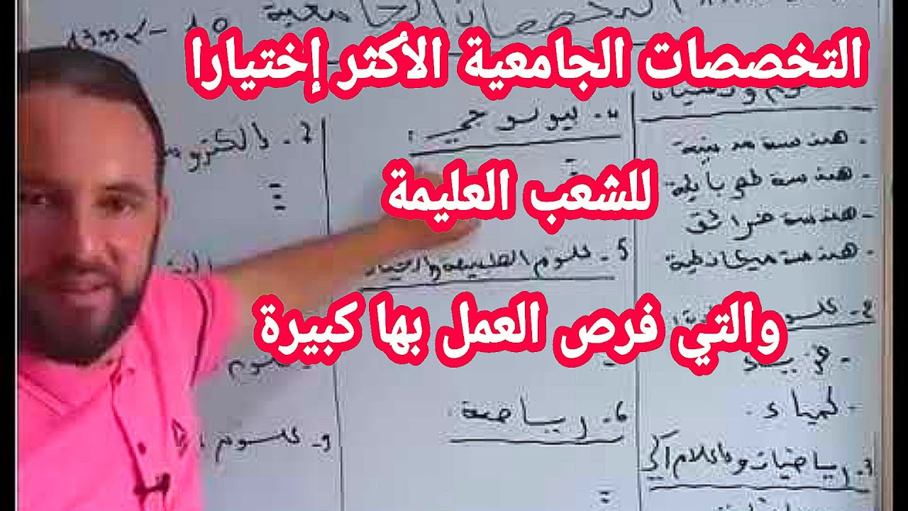 التخصصات الجامعية الأكثر إختيارا للشعب العليمة والتي فرص العمل بها كبيرة