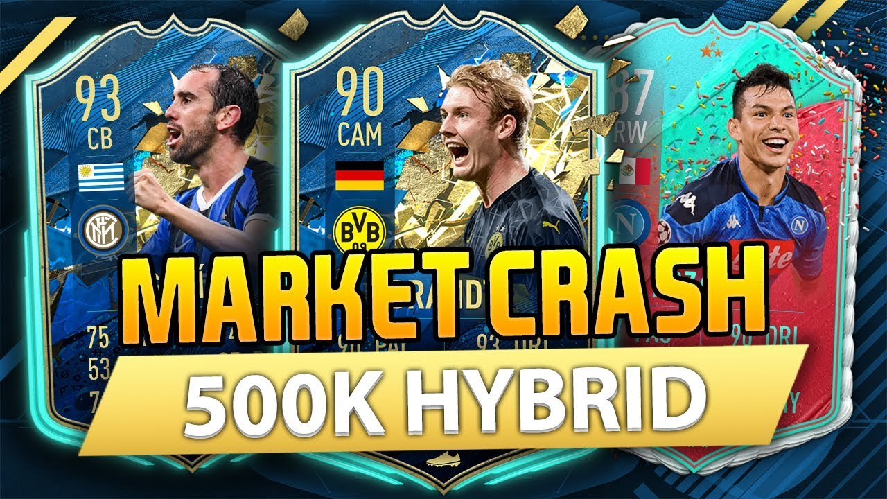 500K MARKET CRASH SQUAD BUILDER! FIFA 20 (INSANE 500K HYBRID)
