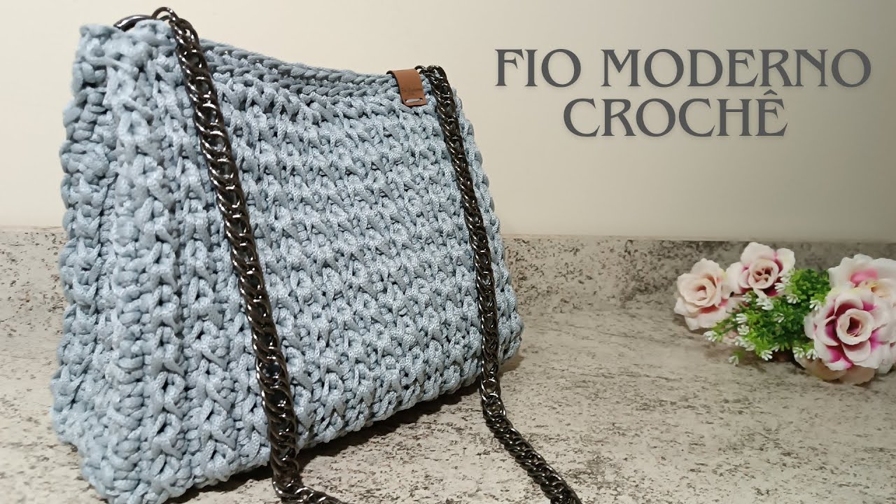 BOLSA DE CROCHÊ EM FIO NÁUTICO- FÁCIL, ESTRUTURADA