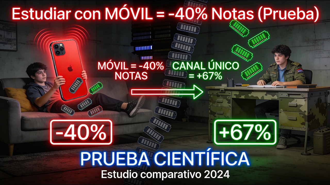 Estudiar con MÓVIL = -40% Notas (Prueba)