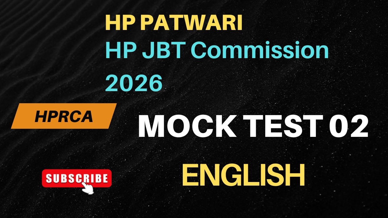 English Mock Test 02 || HP JBT Commission & HP Patwari || HPRCA 2026