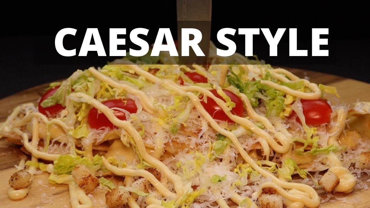 CAESAR SALAD CREPE , HOMEMADE MAYONNAISE, [4K] EASY & TASTY