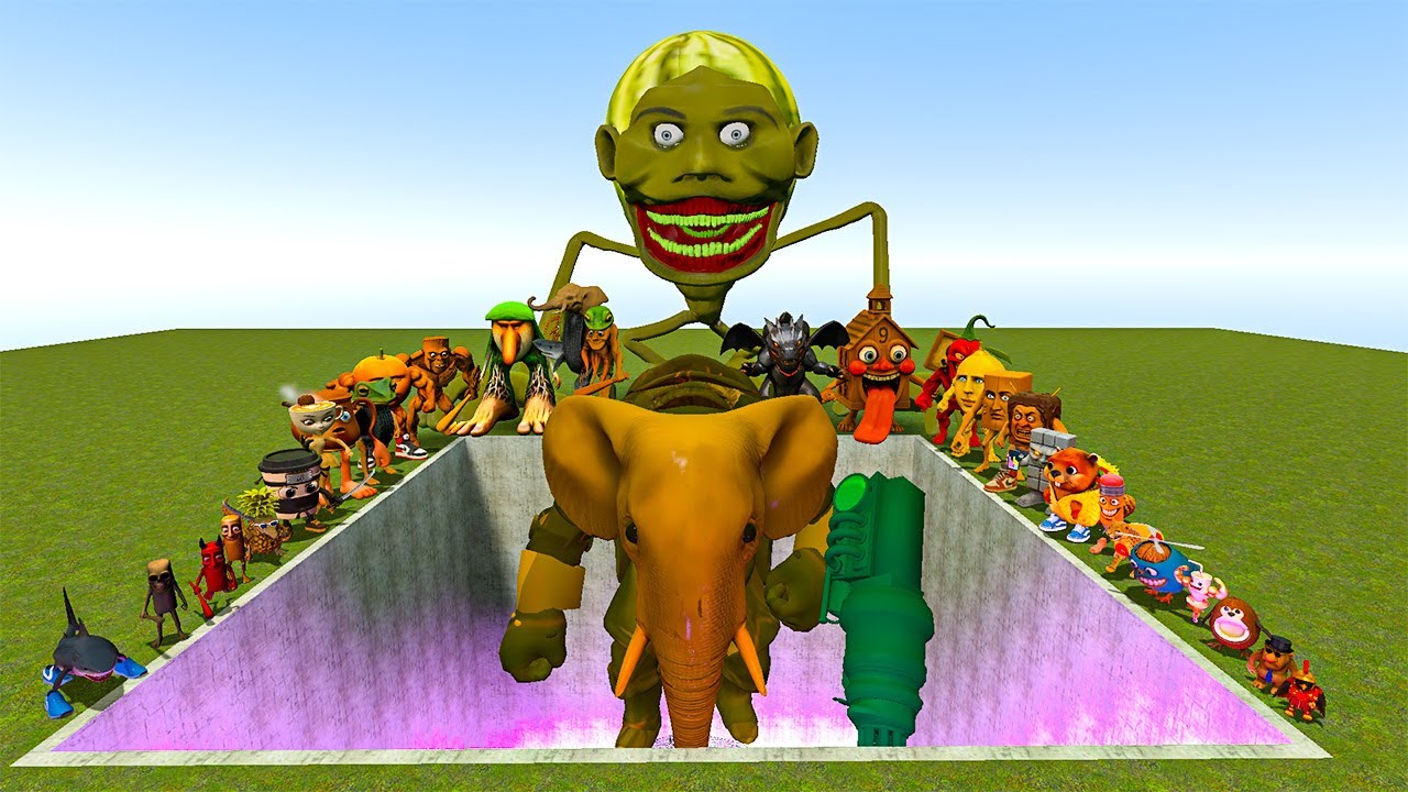 ALL NEW ITALIAN AI BRAINROT MEMES VS THE GIANT PIT WITH MECHA TITAN LIRILA LARILA ! - Garry's Mod