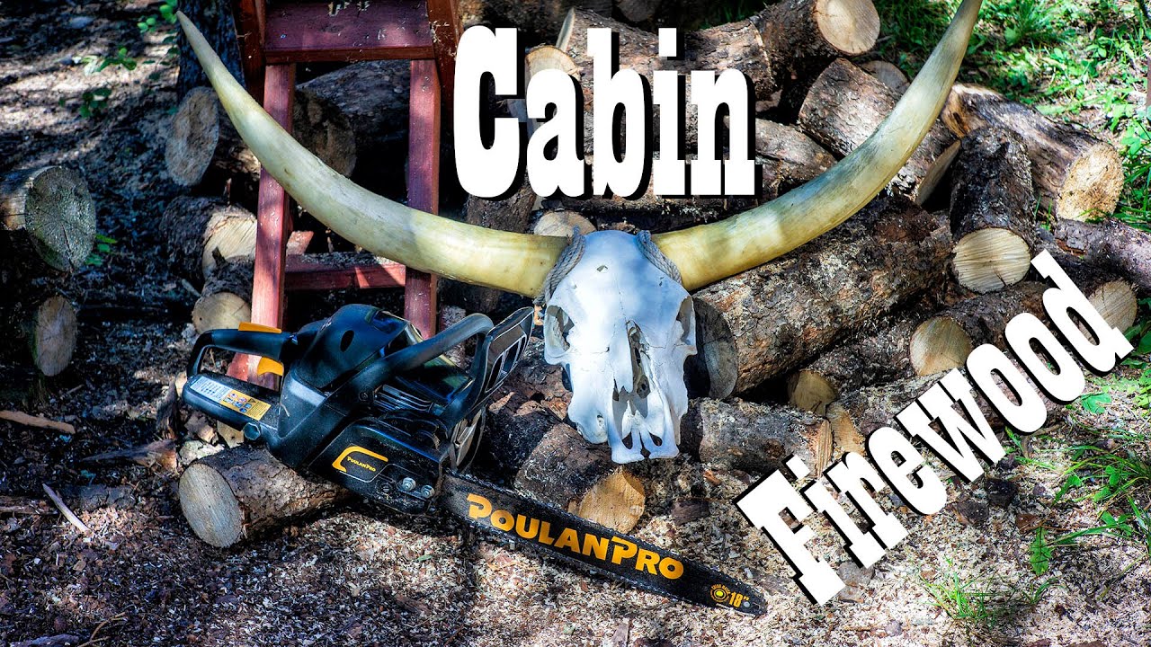 Log Cabin Firewood Cutting For Winter & Poulan Pro Chainsaw Review Pt.1 - Canadian Rocky Mountains