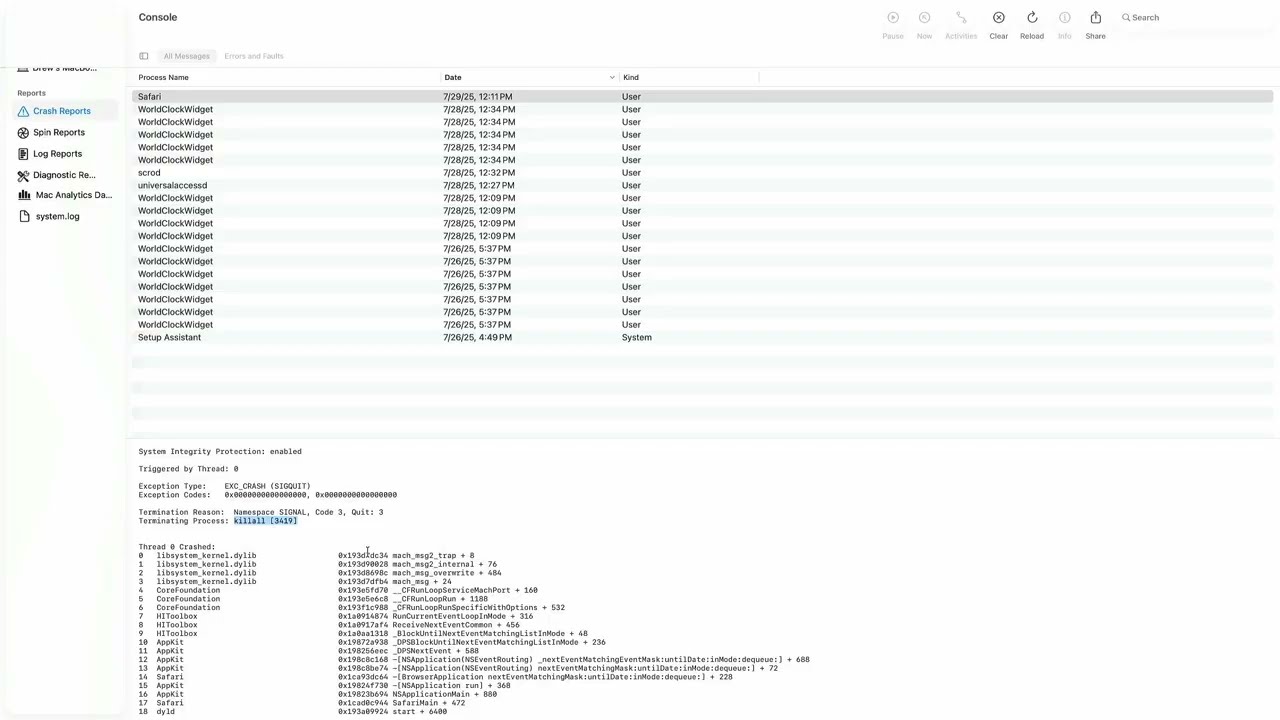 Introduction to the macOS Console App