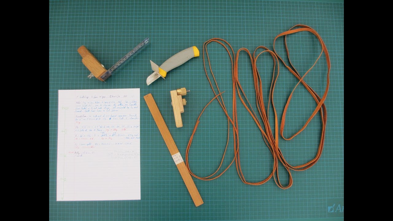 Making a kangaroo leather bullwhip 12: Cutting tapered belly strands