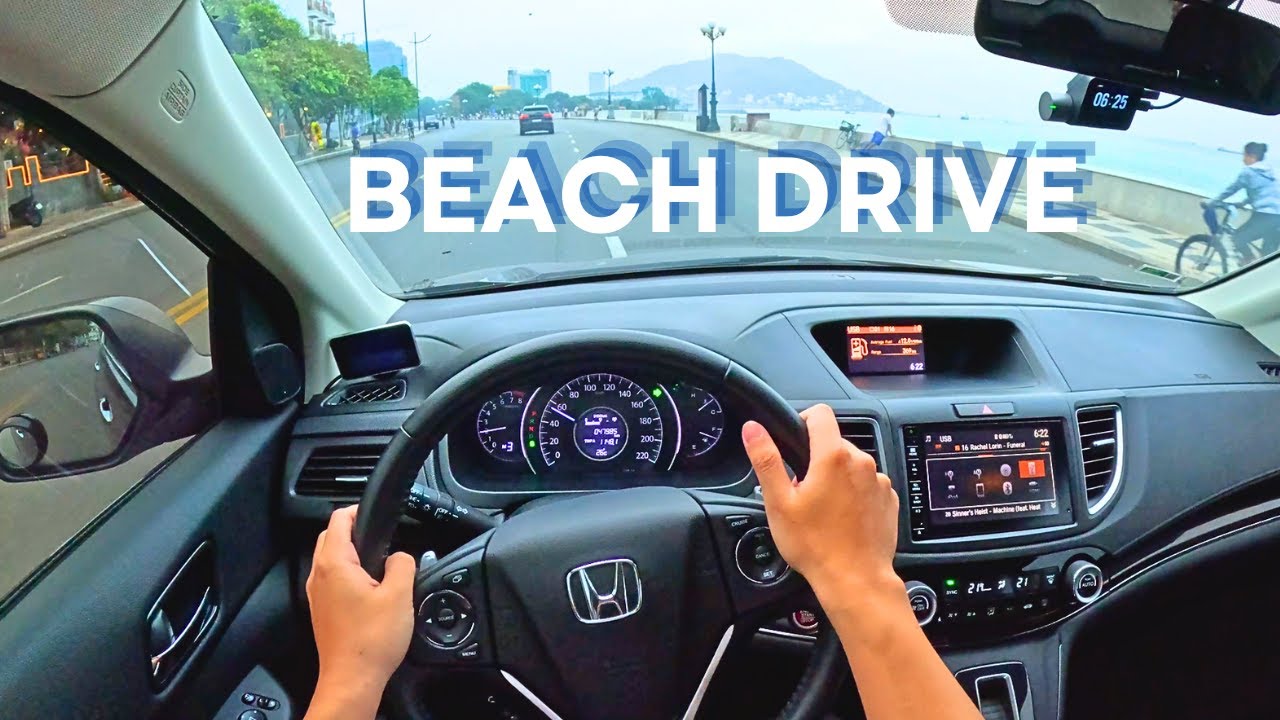 POV: Calm Morning Beach Drive with HONDA CRV