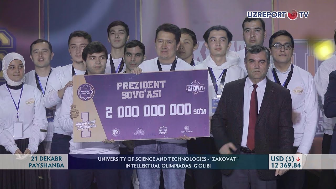 UNIVERSITY OF SCIENCE AND TECHNOLOGIES - “Zakovat” intellektual olimpiadasi g‘olibi
