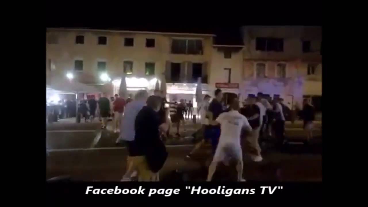 England fans vs  Russian Hooligans