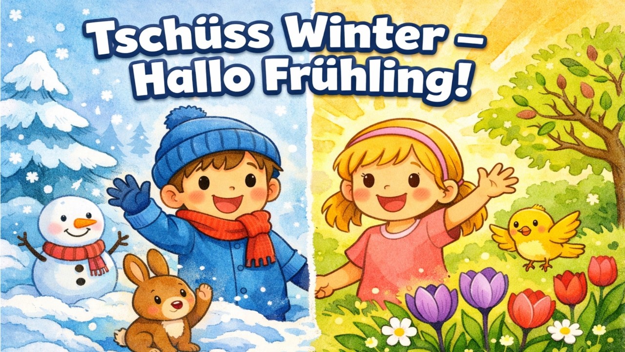 Tschüss Winter – Hallo Frühling! fröhliches Frühlingslied zum Mitsingen 🌷☀️